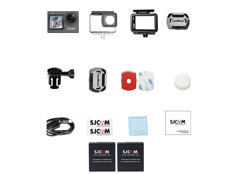 PACK CÁMARA DEPORTIVA SJCAM SJ6 PRO 24MP 4K 60 FPS DOBLE PANTALLA ESTABILIZADOR MÁS 2 BATERÍAS 7