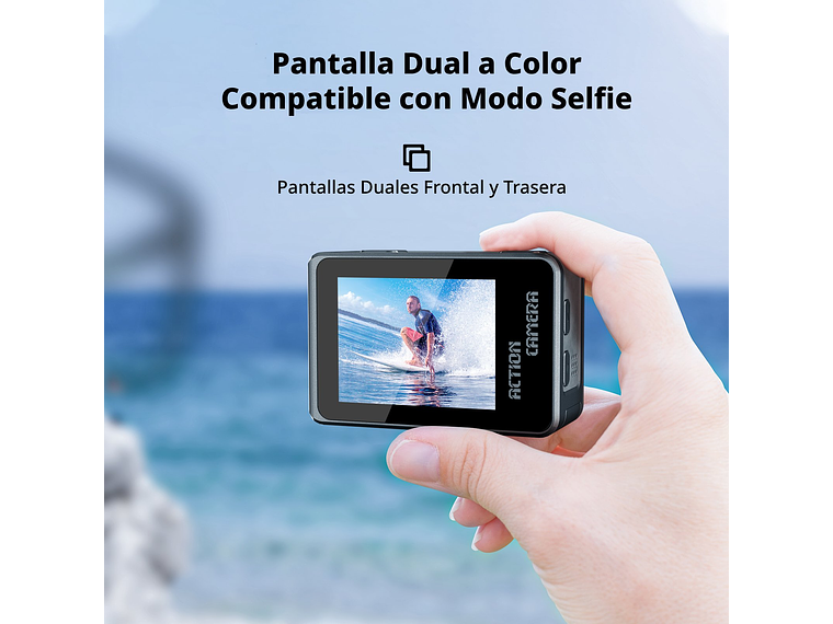 CÁMARA DEPORTIVA 5K 24MP ULTRAHD CON MICROFONO Y ACCESORIOS 6