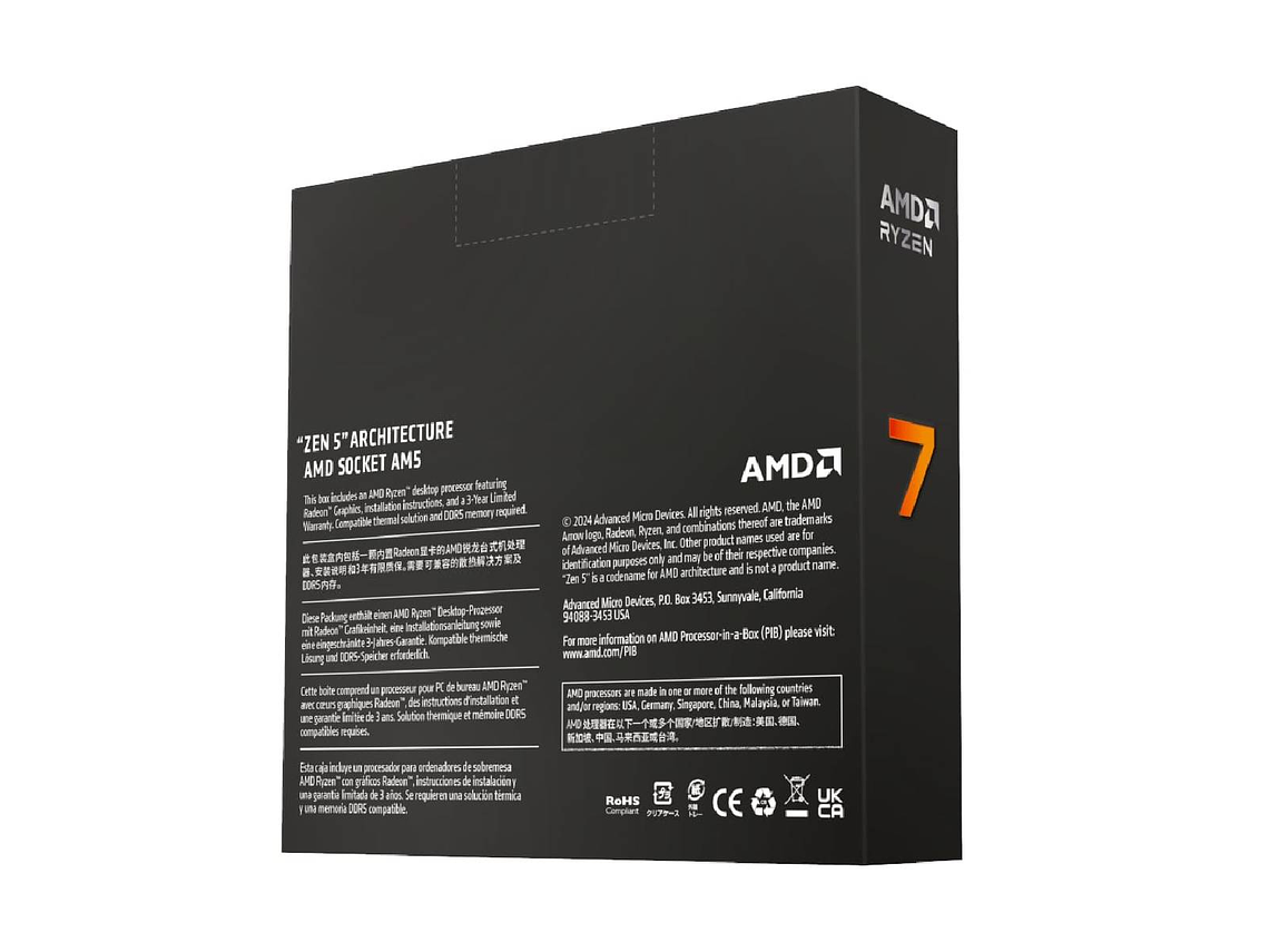 PROCESADOR AMD RYZEN 7 9700X 8C/16T 3.8-5.5GHZ AM5 2