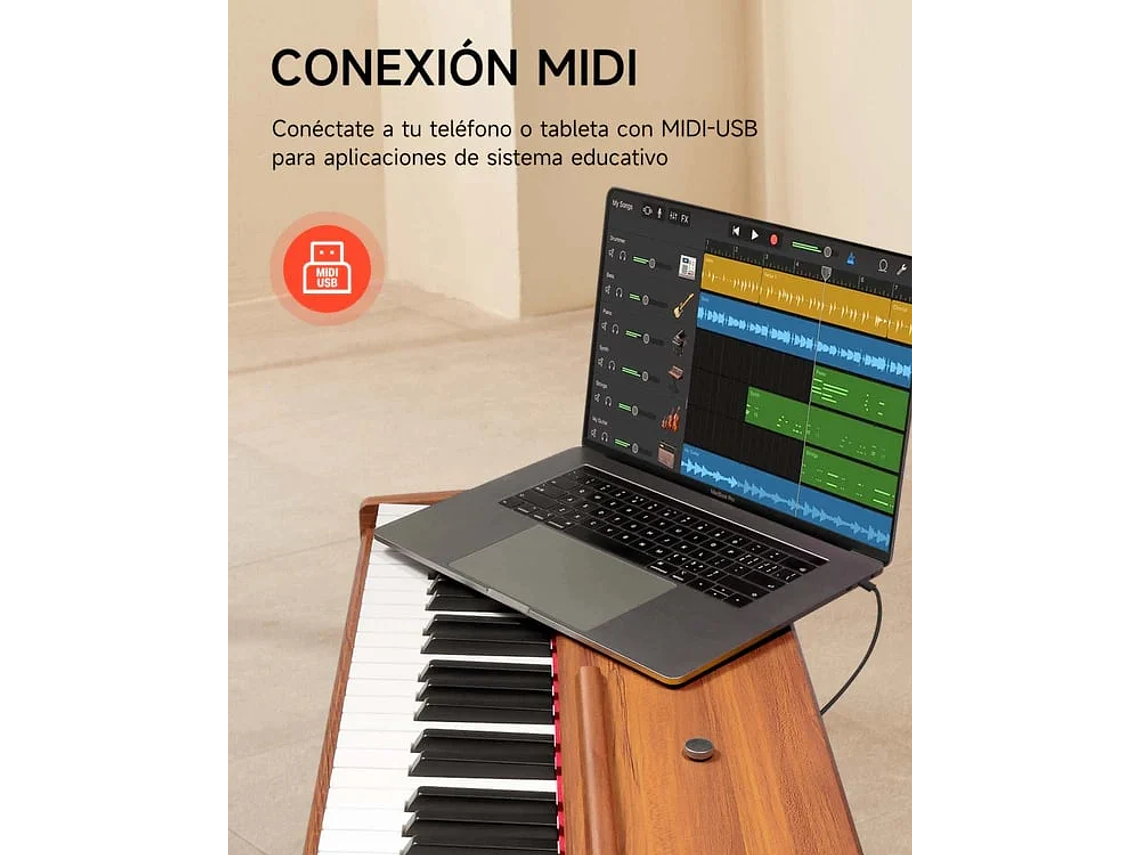 PIANO DIGITAL DONNER DDP80, 88 TECLAS, MADE IN MÉXICO 4