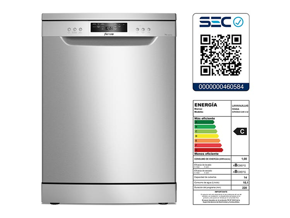 LAVAVAJILLAS FENSA 14 CUBIERTOS EXPERIENCE CARE 14SZ 7