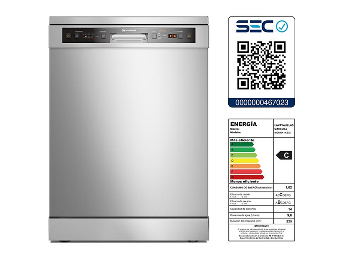 LAVAVAJILLAS MADEMSA 14 CUBIERTOS 14C SZG 7