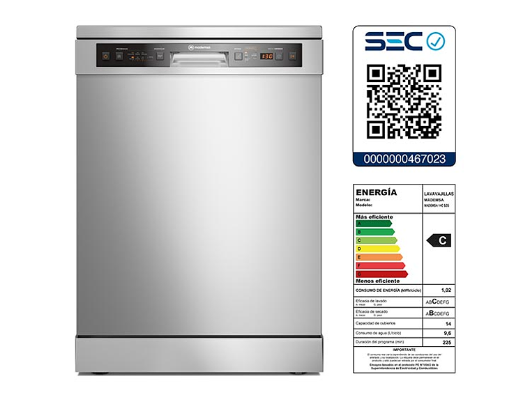 LAVAVAJILLAS MADEMSA 14 CUBIERTOS 14C SZG 7