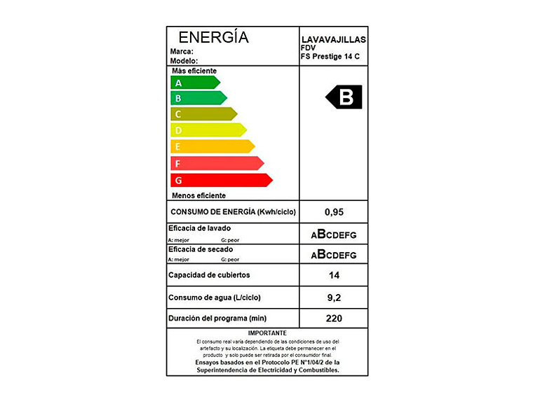 LAVAVAJILLAS FDV PRESTIGE 14 CUBIERTOS NEGRO 6