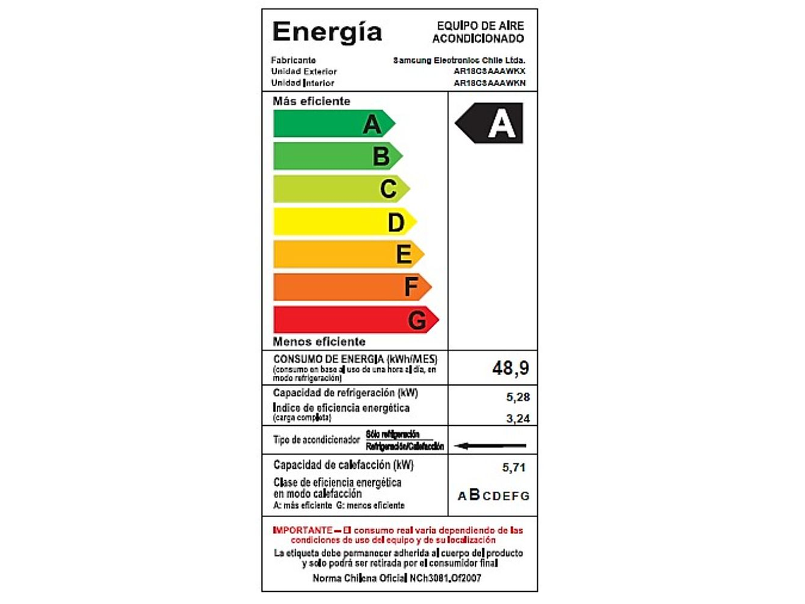 A/C WIND-FREE 18.000BTU CON SENSOR DE MOVIMIENTO Y FILTRO PM 1.0, FRÍO/CALOR 6
