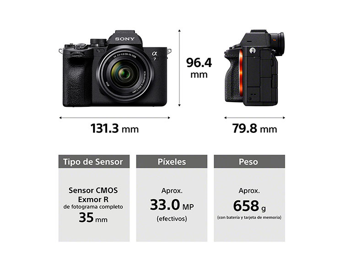 CAMARA HÍBRIDA SONY ILCE-7M4K FULL-FRAME ALPHA 7 IV 2