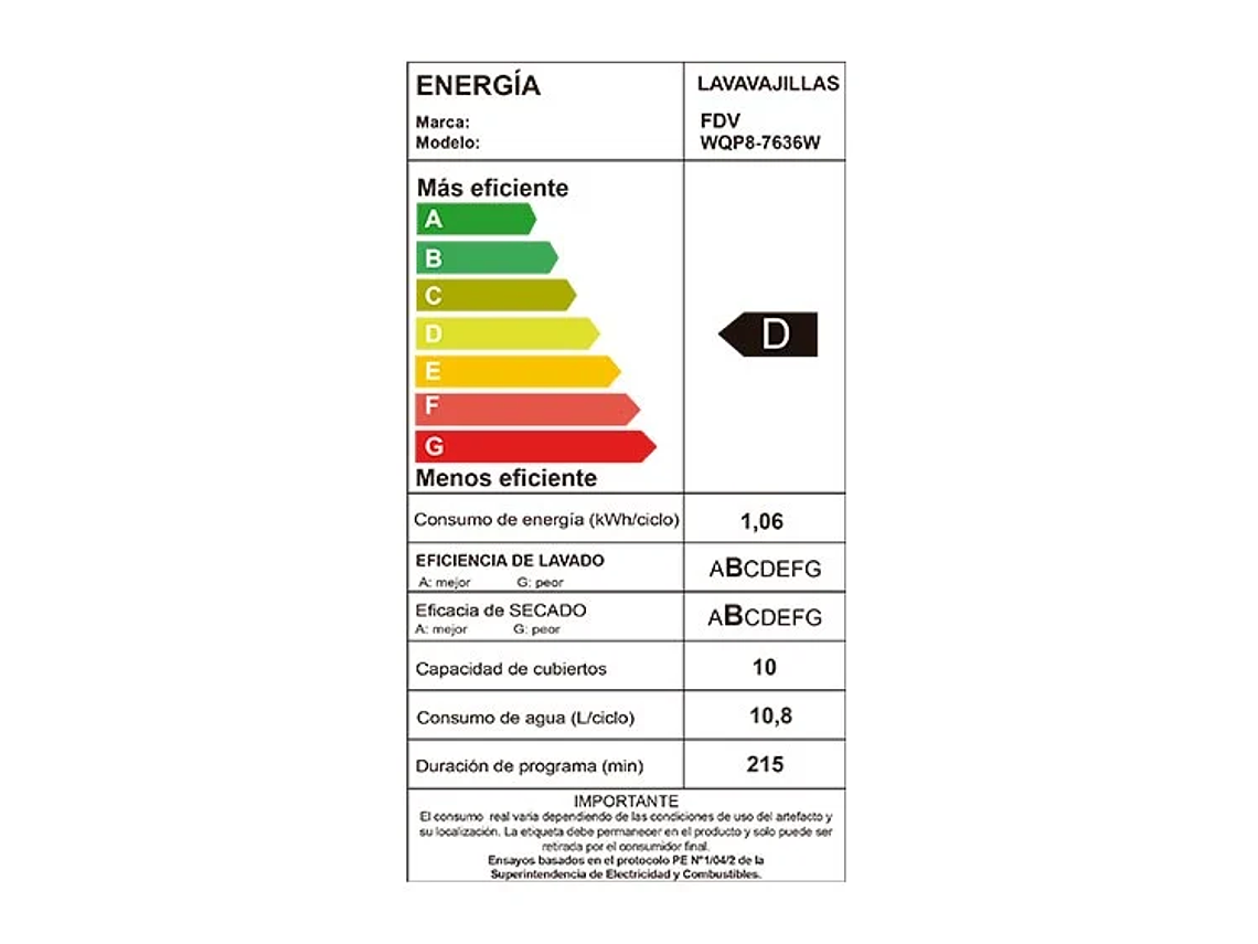 LAVAVAJILLA FDV 10 CUBIERTOS ACQUA 7