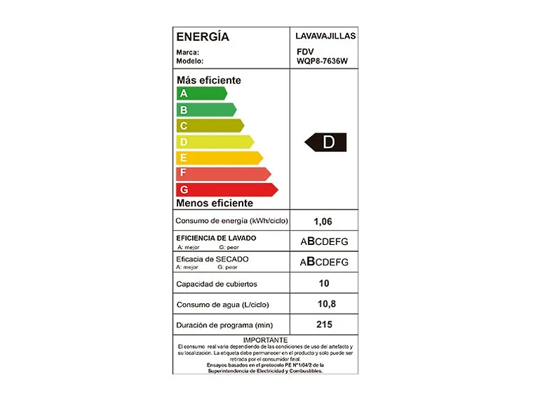 LAVAVAJILLA FDV 10 CUBIERTOS ACQUA 7