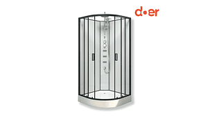 CABINA DE DUCHA OASIS LARGE HIDROMASAJE 90X90X205CM MARCO NEGRO