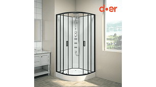 CABINA DE DUCHA OASIS LARGE HIDROMASAJE 90X90X205CM MARCO NEGRO