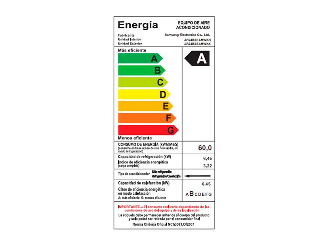 AIRE ACONDICIONADO SPLIT WINDFREE SAMSUNG AR24BSEAMWK/ZS 10