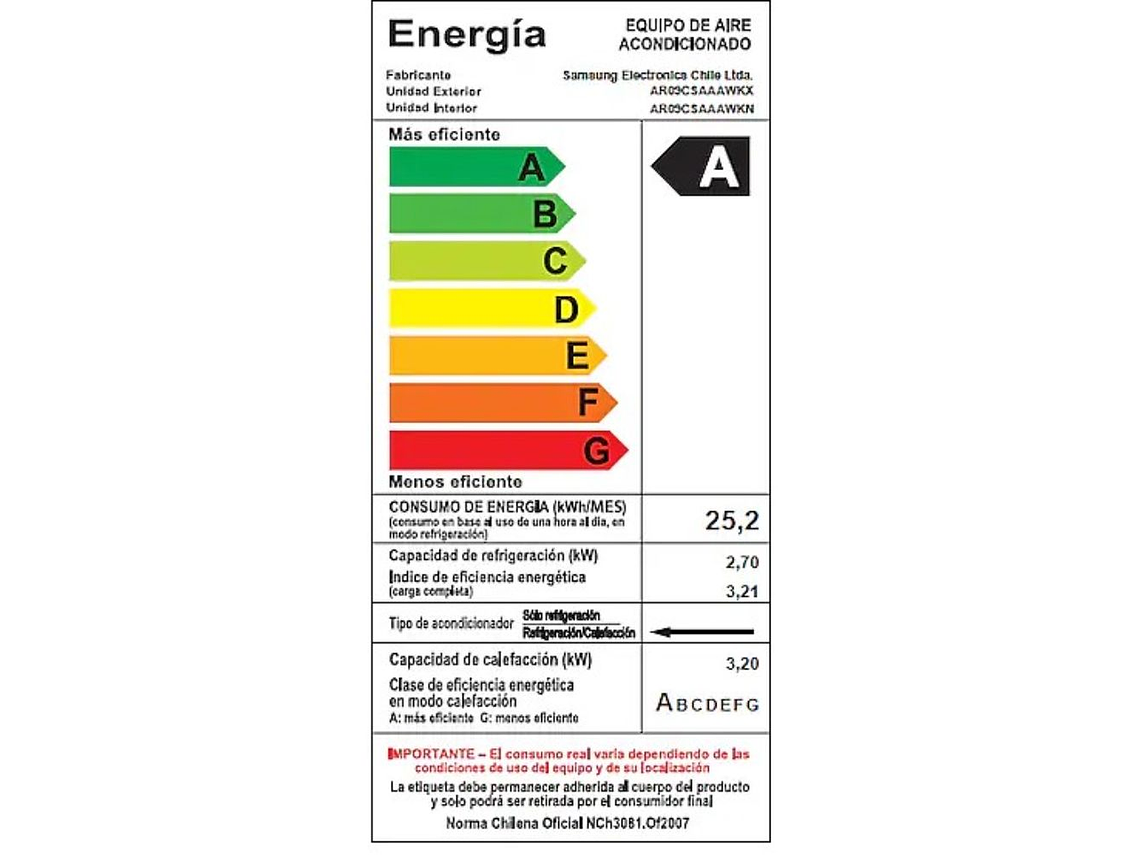 A/C WIND-FREE 9.000BTU CON SENSOR DE MOVIMIENTO Y FILTRO PM 1.0, FRÍO/CALOR 6