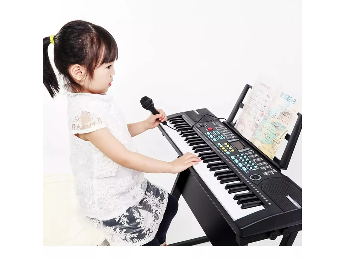 TECLADO PIANO ELECTRÓNICO MUSICAL 61 TECLAS + FUNDA + ATRIL 3