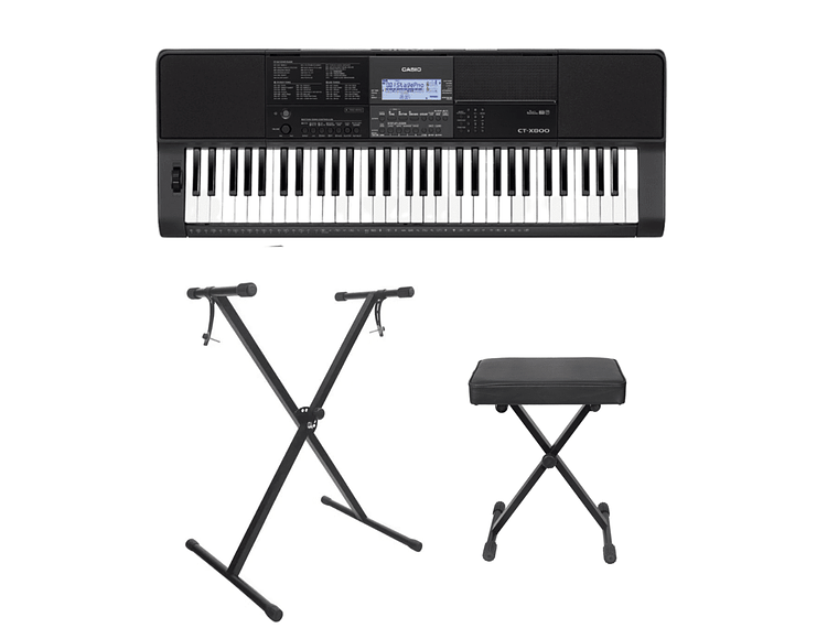 TECLADO DE 61 TECLAS CASIO CTX800 CON ATRIL Y BANQUETA 1