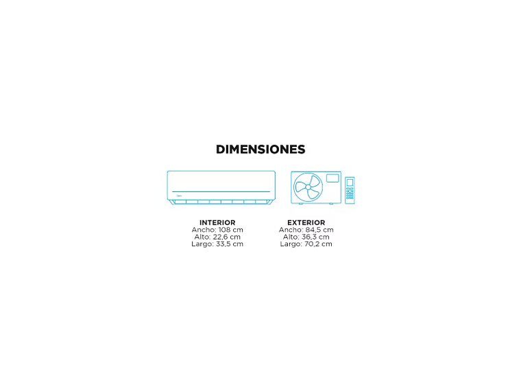 AIRE ACONDICIONADO FRIO-CALOR MIDEA ONOF 22000BTU. 2