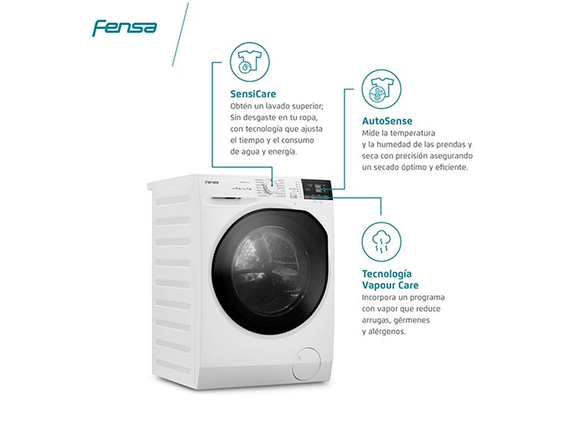 LAVADORA SECADORA FENSA PERFECT CARE 11WD 11KG/7KG BLANCO 5