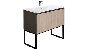 MUEBLE AL PISO HELENA ROVERE GRIS 100 CM INCLUYE LAVAMANOS HELENA MDP