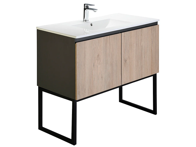 MUEBLE AL PISO HELENA ROVERE GRIS 100 CM INCLUYE LAVAMANOS HELENA MDP 1