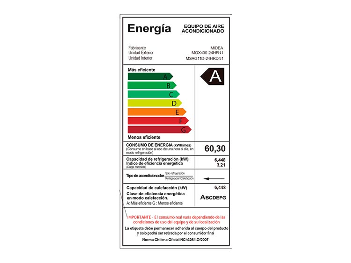 AIRE SPLIT MIDEA XT SAVE 24000 7