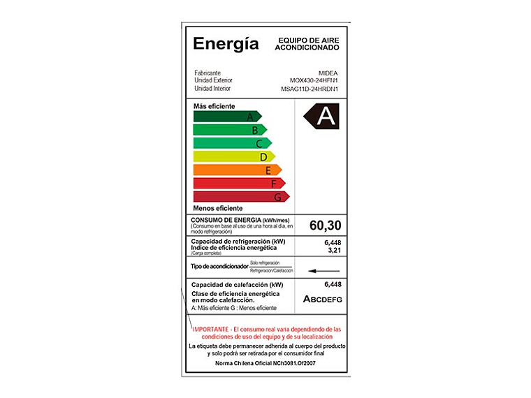 AIRE SPLIT MIDEA XT SAVE 24000 7