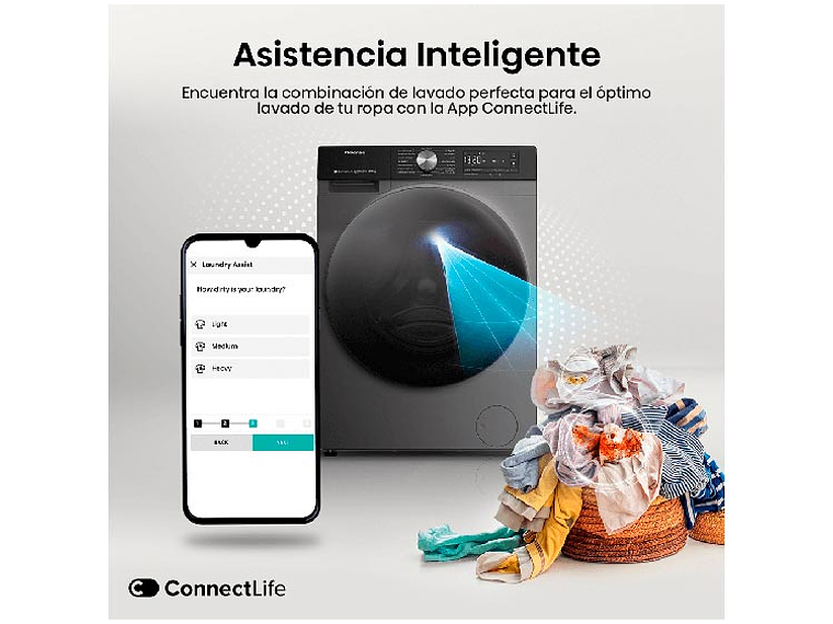 LAVADORA SECADORA HISENSE 14 KG 10 KG CARGA FRONTAL WD3S1443BT 6