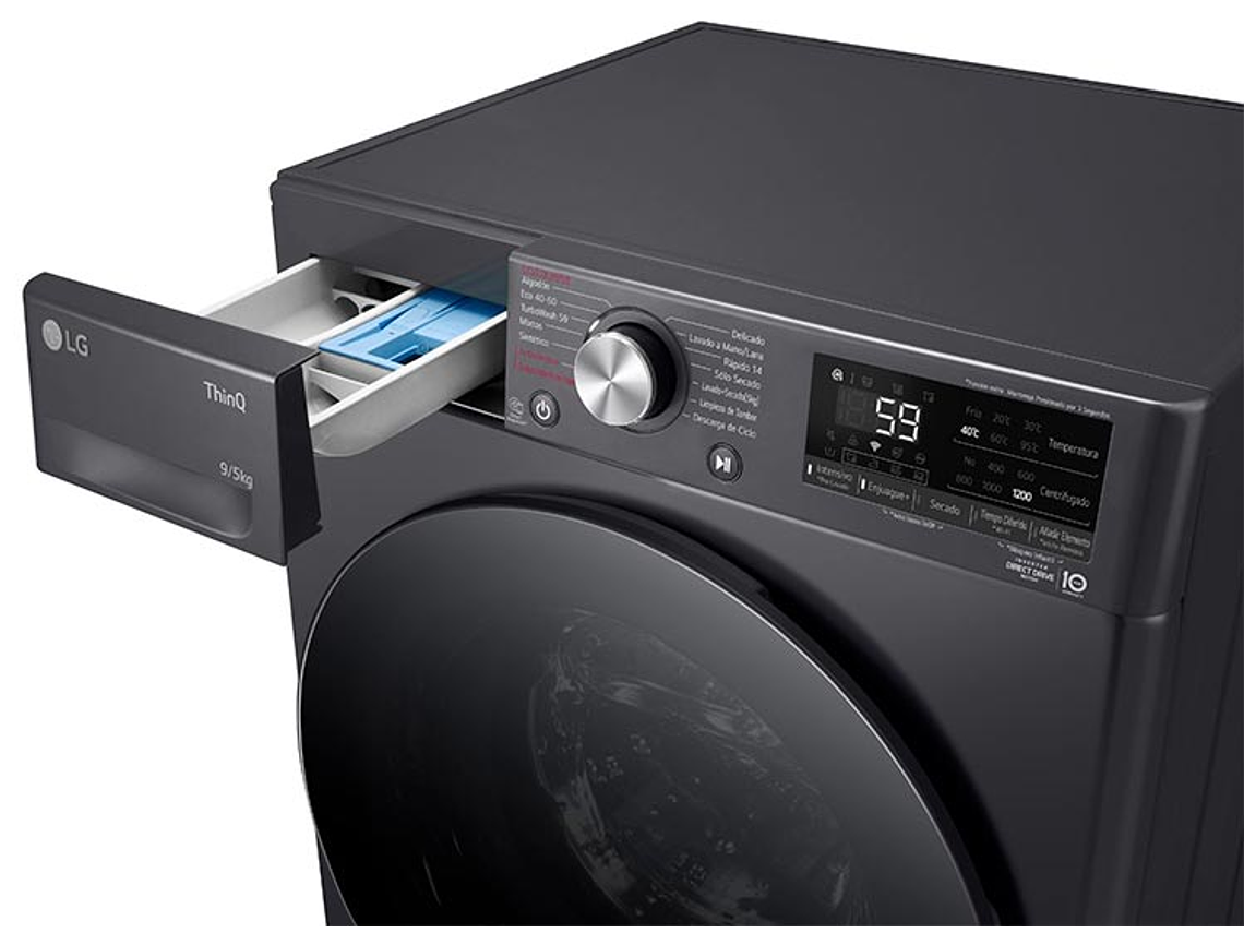 LAVADORA SECADORA LG WD9MVC4S6 9KG/5KG NEGRO 3
