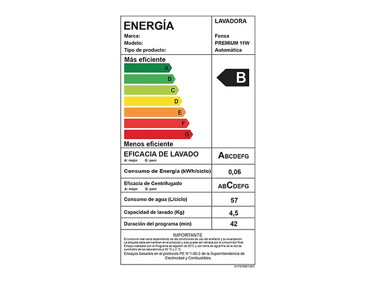 LAVADORA CARGA FRONTAL FENSA PREMIUM CARE 11W 11KG BLANCO 2