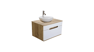 MUEBLE CURVED SUSPENDIDO 75 CM MATE DUNA MDP BLANCO