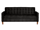 FUTON GENOVA CUERO KENTUCKY NEGRO - Miniatura 2