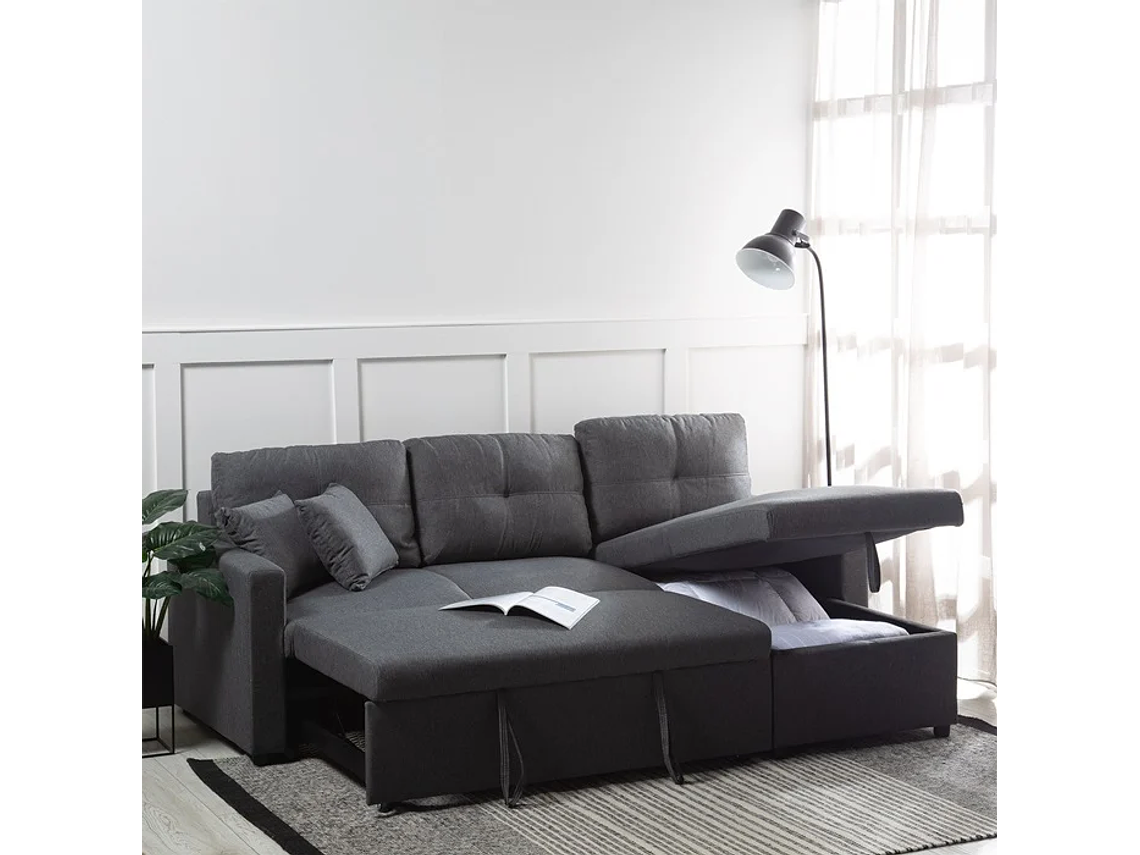 SOFÁ DANIELS KMB1002GY LIBRE DISPOSICIÓN 3 CUERPOS GRIS CAMA 2 PLAZAS MODERNO 5