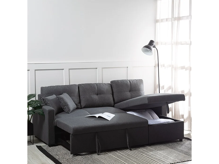 SOFÁ DANIELS KMB1002GY LIBRE DISPOSICIÓN 3 CUERPOS GRIS CAMA 2 PLAZAS MODERNO 5