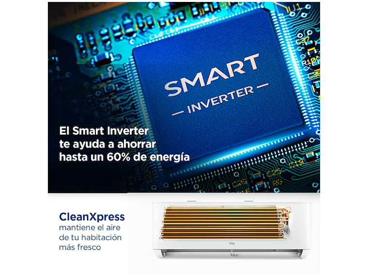 IRE ACONDICIONADO INVERTER SMART TCL 24000 BTU FRIO/CALOR 4
