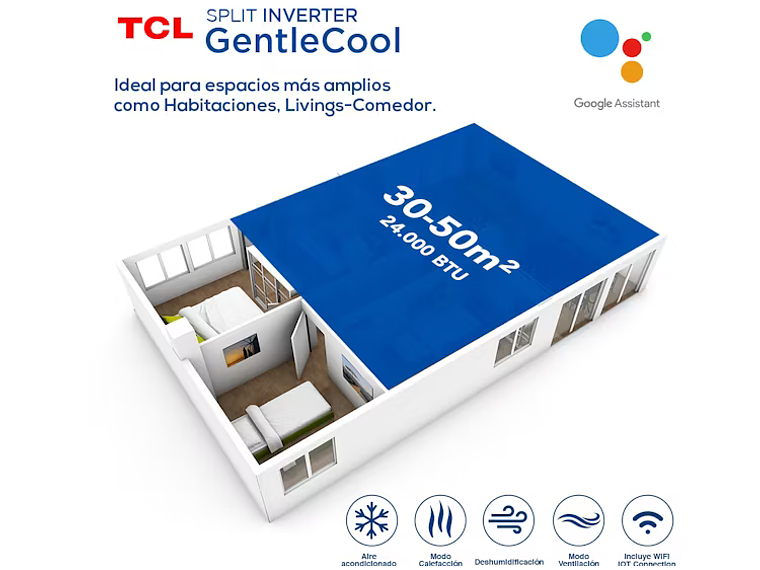 IRE ACONDICIONADO INVERTER SMART TCL 24000 BTU FRIO/CALOR 5