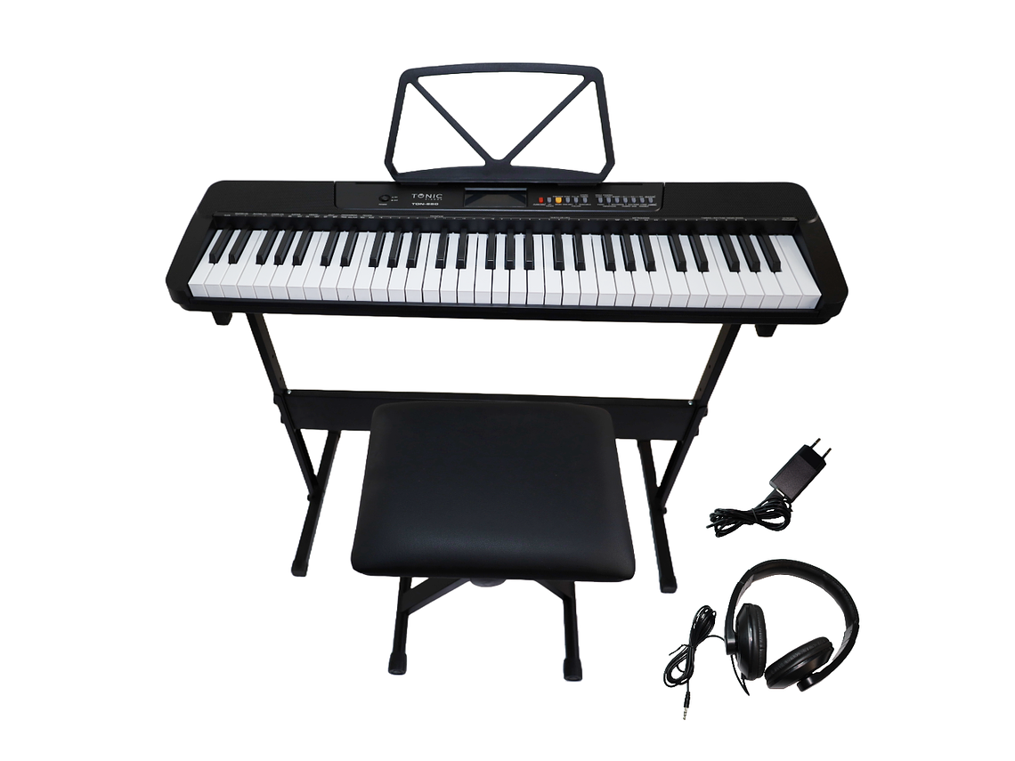FULL PACK TECLADO TONIC 61 TECLAS + STAND + SILLA + AUD. TON-650 BK 1
