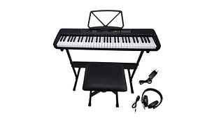FULL PACK TECLADO TONIC 61 TECLAS + STAND + SILLA + AUD. TON-650 BK