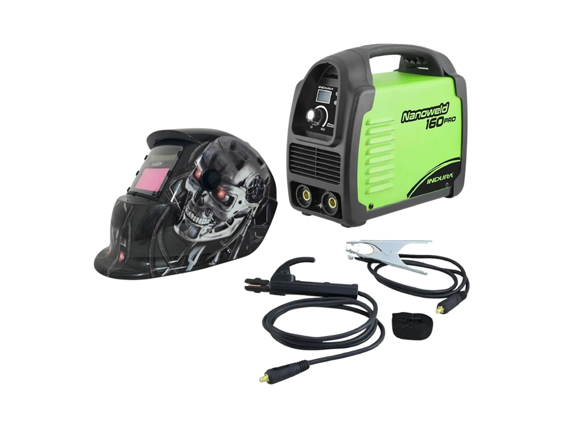 KIT SOLDADORA INDURA MMA 160 A + MASCARA FOTOSENSIBLE REDBO 6