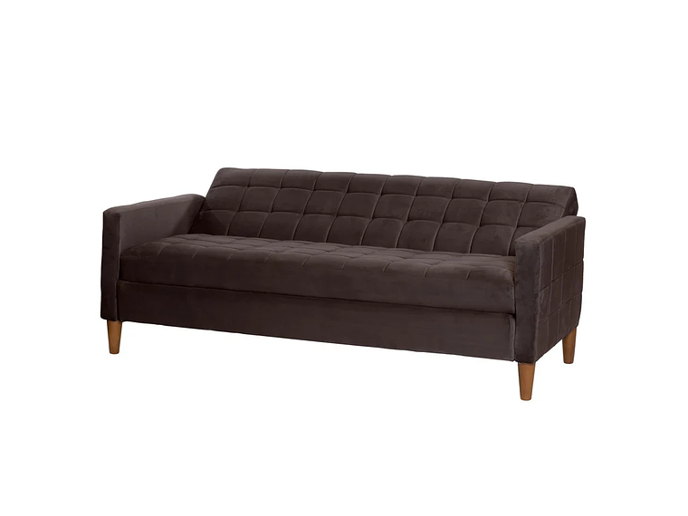 FUTON LATAM HOME GENOVA 3 CUERPOS CHOCOLATE TELA VELVET 2