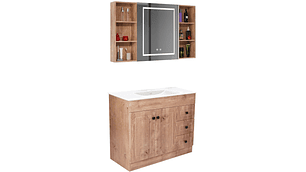 KIT MUEBLE VANITORIO CON BOTIQUIN ESPEJO LED ANTIEMPAÑANTE WP-100