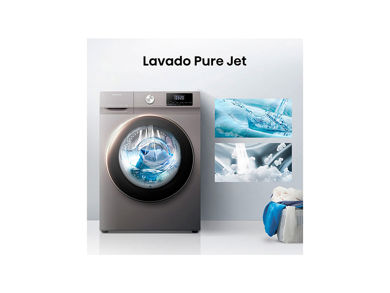 LAVADORA SECADORA CARGA FRONTAL HISENSE WD3Q1042BT 10KG/6KG GRIS 4