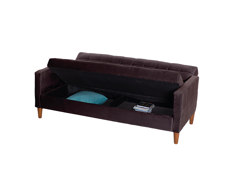 FUTON LATAM HOME GENOVA 3 CUERPOS CHOCOLATE TELA VELVET 8