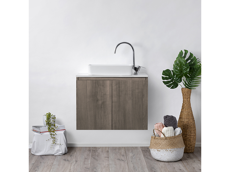 MUEBLE STRETTO VANITORIO SOBRE CUBIERTA RECTANGULAR COMPLETO 80 X 46 CM ERMES MDF 2