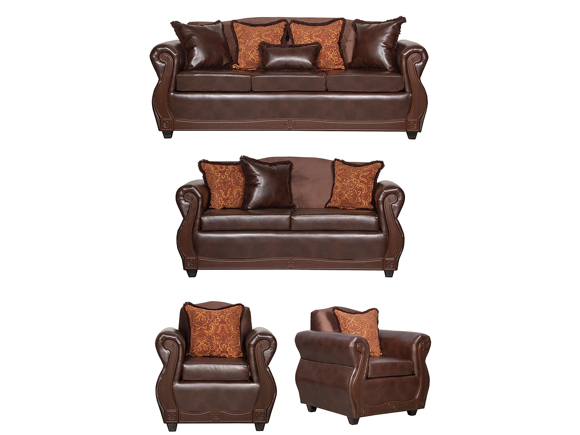 JUEGO DE LIVING 3 2 1 1 GRAN COLUMBIA CAFÉ 1