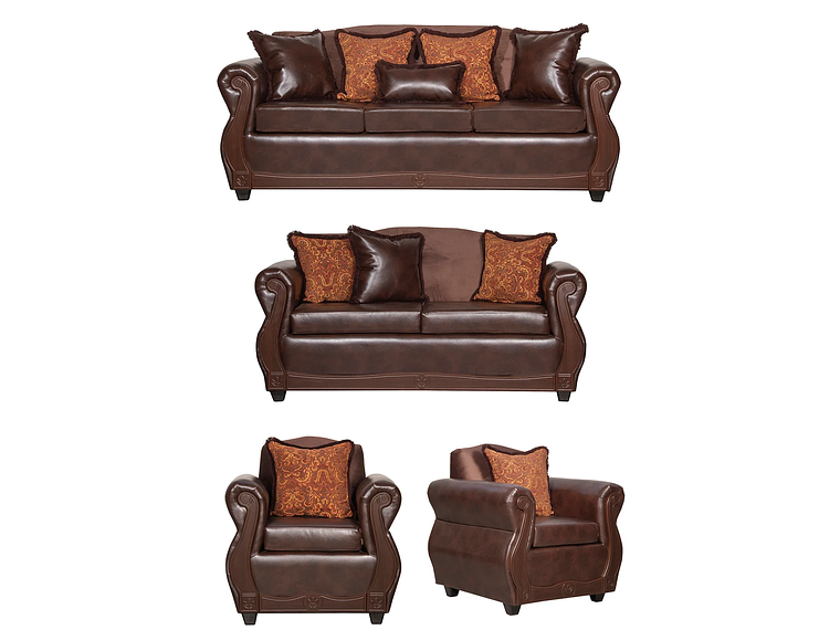 JUEGO DE LIVING 3 2 1 1 GRAN COLUMBIA CAFÉ 1