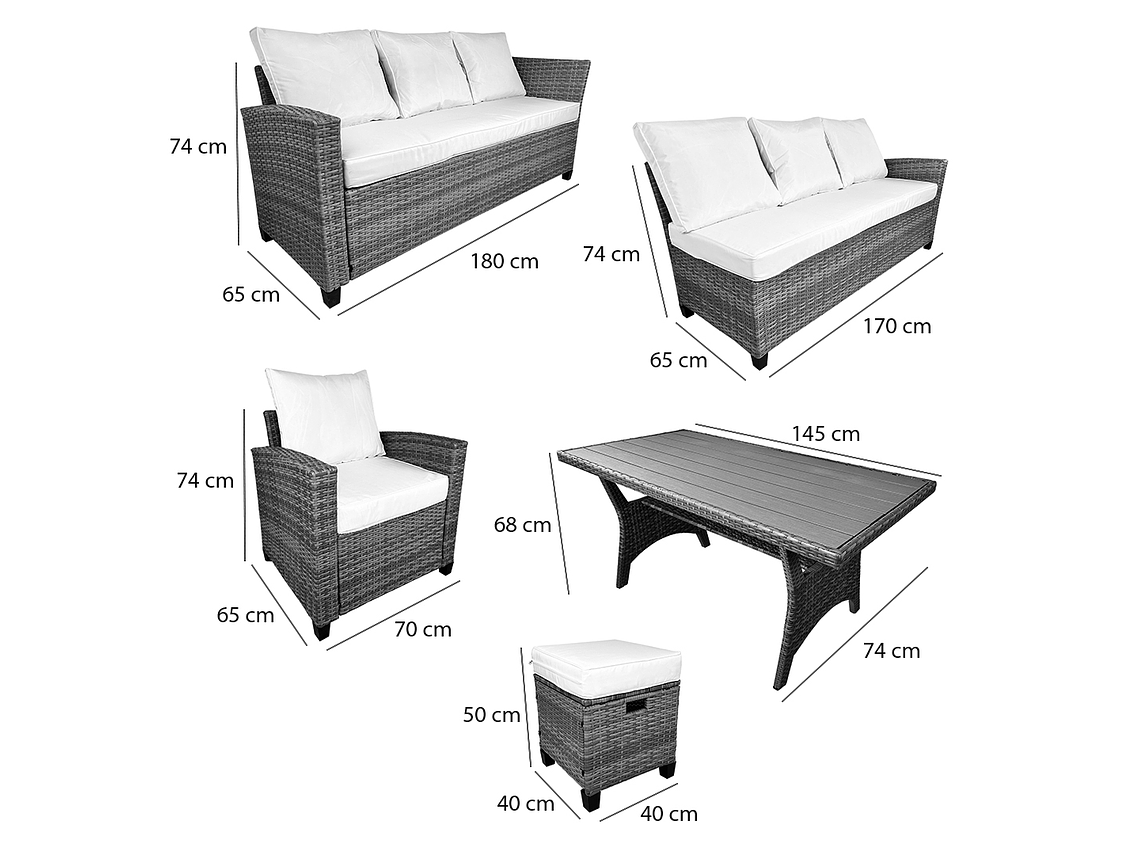 JUEGO LIVING COMEDOR TERRAZA ANASTASIA 10 PERSONAS 9