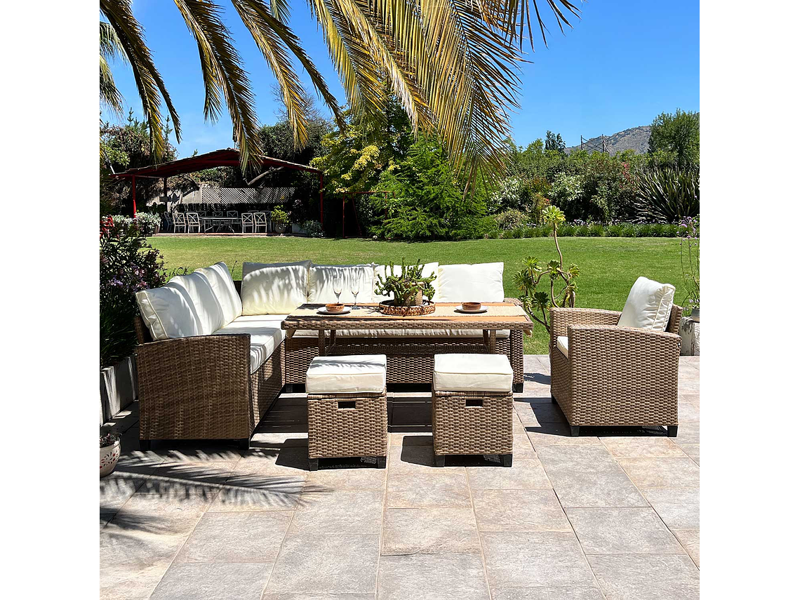 JUEGO LIVING COMEDOR TERRAZA ANASTASIA 10 PERSONAS 10