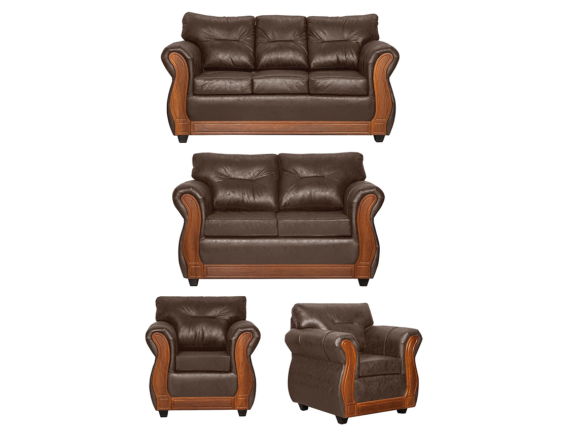 JUEGO DE LIVING 3 2 1 1 TORONTO CHOCOLATE 1