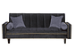 FUTÓN BLACK FACTORY 3 CUERPOS FELPA NEGRO SOFA CAMA VANGUARDIA 200 X110 GRIS - Miniatura 2
