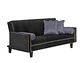 FUTÓN BLACK FACTORY 3 CUERPOS FELPA NEGRO SOFA CAMA VANGUARDIA 200 X110 GRIS - Miniatura 3