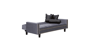 FUTÓN BLACK FACTORY VANGUARDIA 3 CUERPOS FELPA GRIS SOFA CAMA 200 X110 NEGRO
