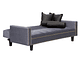 FUTÓN BLACK FACTORY VANGUARDIA 3 CUERPOS FELPA GRIS SOFA CAMA 200 X110 NEGRO - Miniatura 2